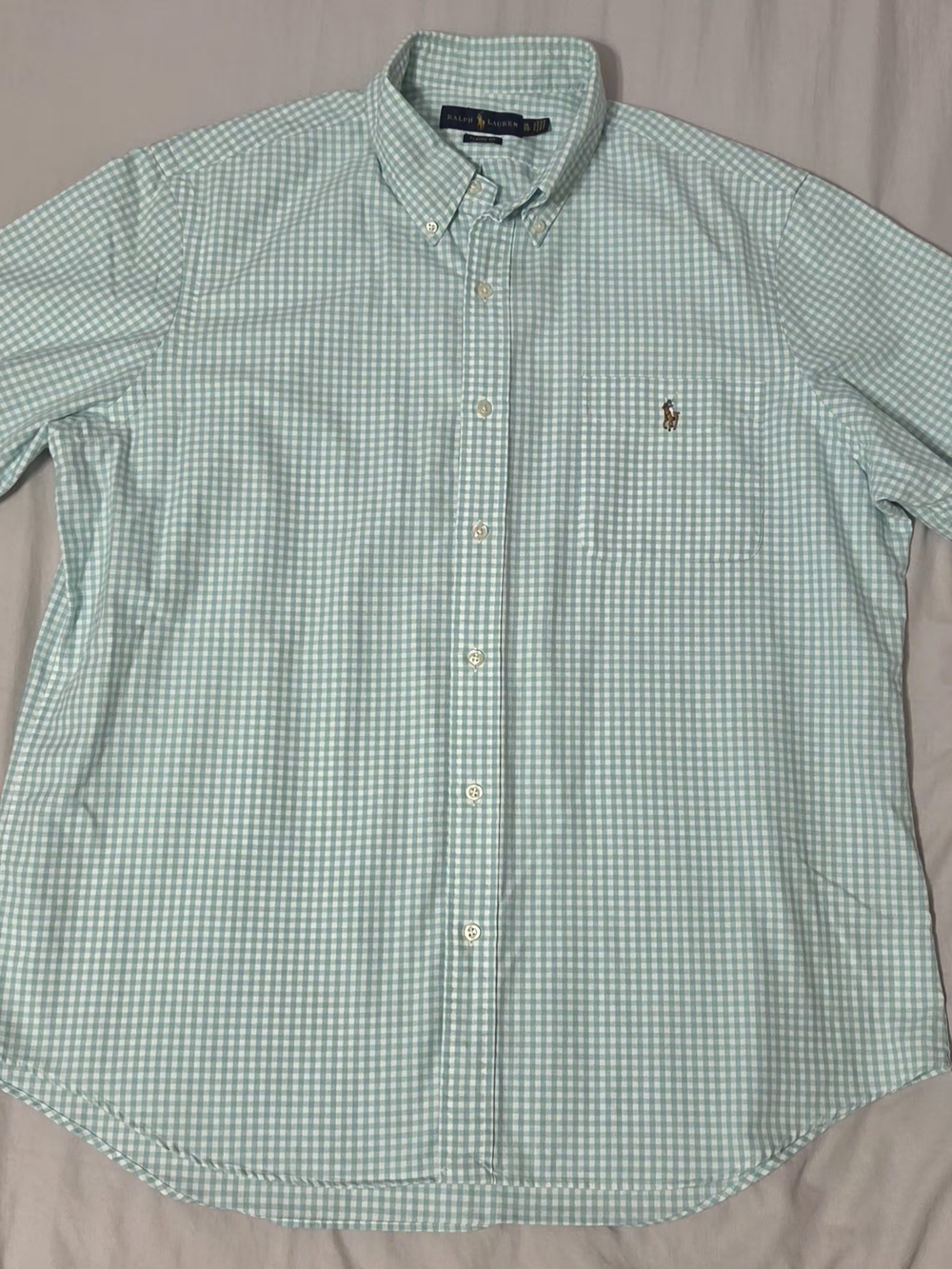 Polo Ralph Lauren Men's XL Classic Fit Short Sleeve Gingham Button Down Shirt